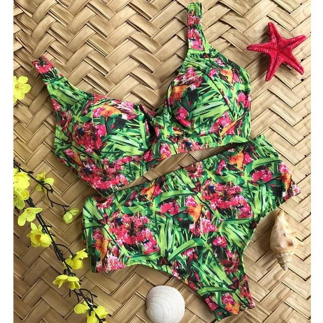 2019 Sexy High Waist Bikini Swimwear Women